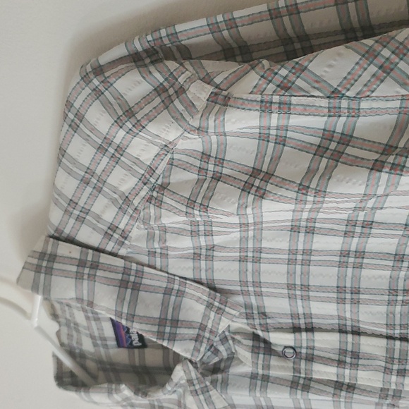 Patagonia Plaid Snap Closure Nylon Longsleeve Dress Shirt Size Large Textured - Picture 2 of 12